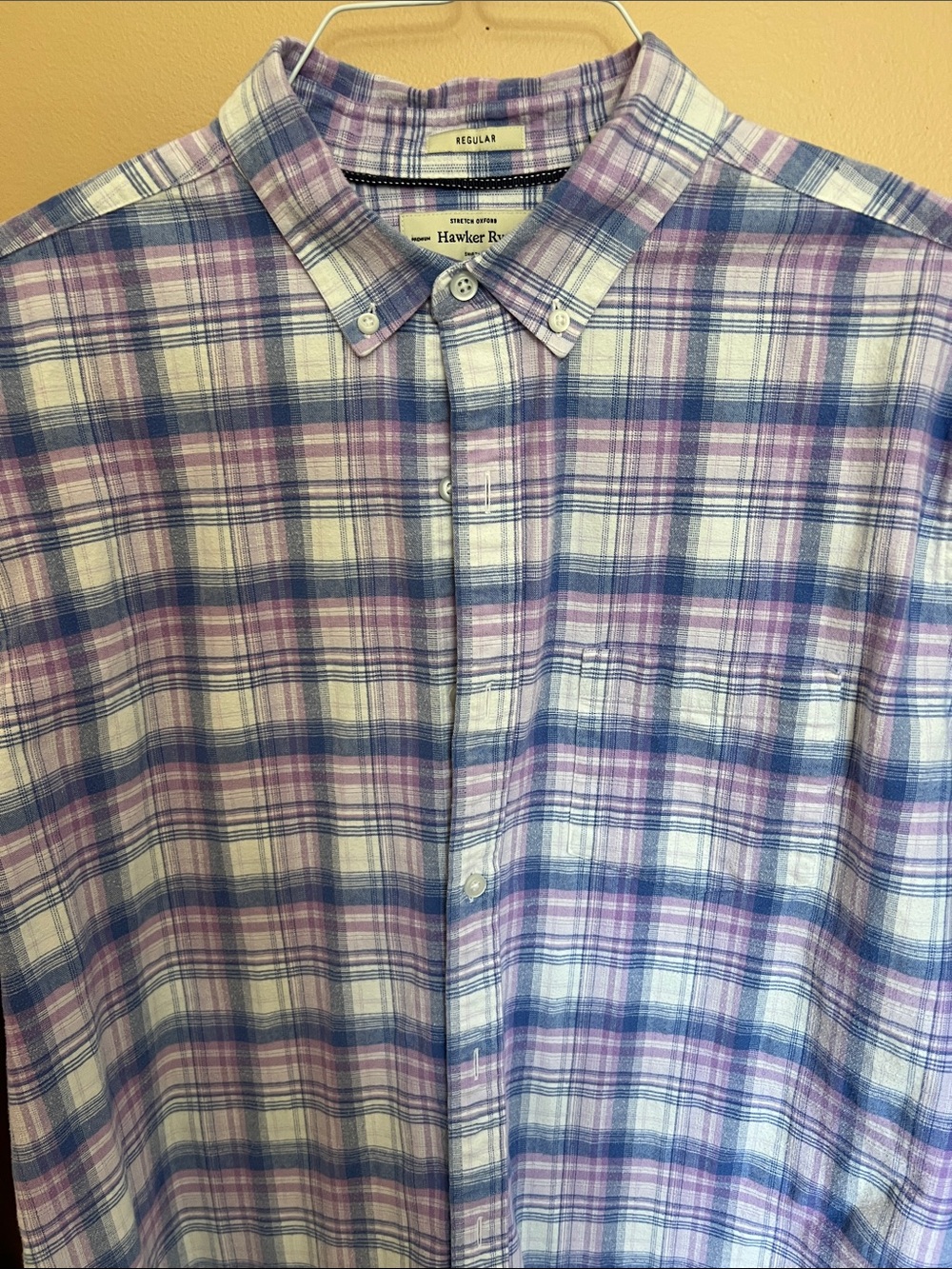 Men’s Lavender & Blue Plaid Button-Down Shirt